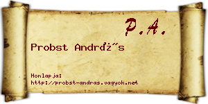 Probst András névjegykártya